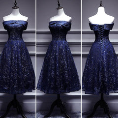 Navy Blue Lace Off Shoulder Corset Wedding Party Dress Corset Bridesmaid Dress,Blue Corset Formal Dress outfit, Wedding Dress Shaper
