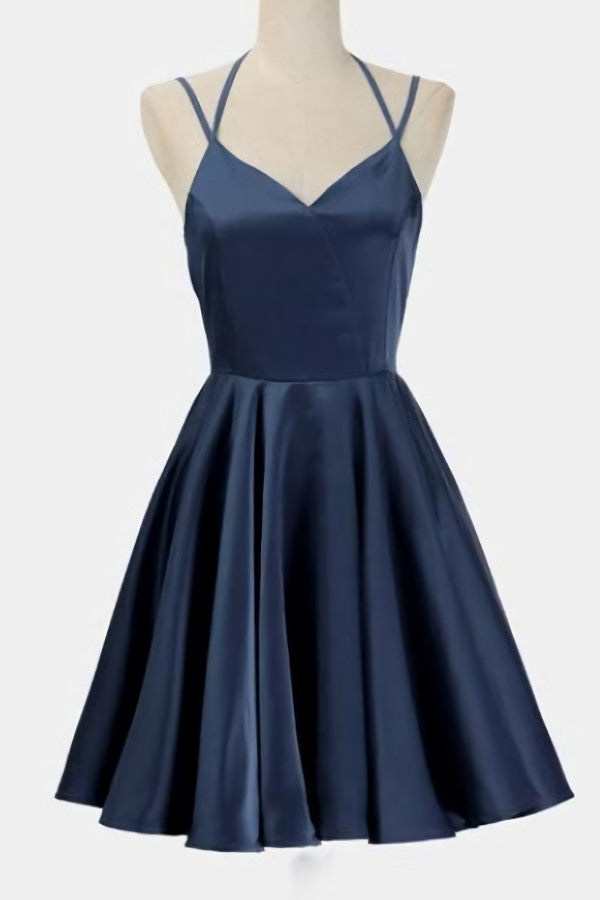 Navy Blue Short Corset Prom Dress Juniors Corset Homecoming Dresses outfit, Bridesmaid Dress Gown