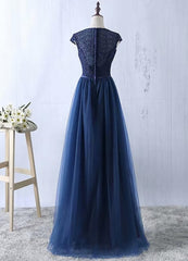 Navy Blue Tulle Long Corset Bridesmaid Dresses, Navy Blue Corset Bridesmaid Dresses outfit, Short Black Dress