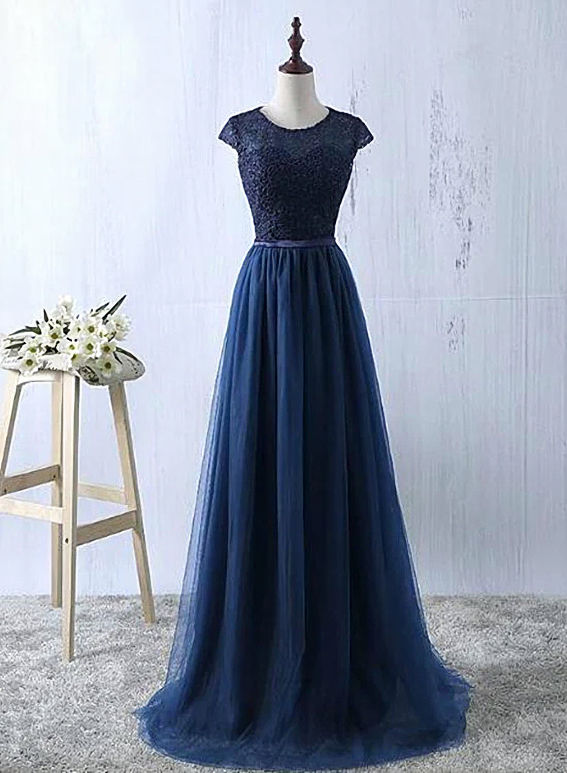 Navy Blue Tulle Long Corset Bridesmaid Dresses, Navy Blue Corset Bridesmaid Dresses outfit, Sundress