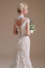 Lace Beading around Neck Corset Wedding Dresses outfit, Wedding Dressing Gowns