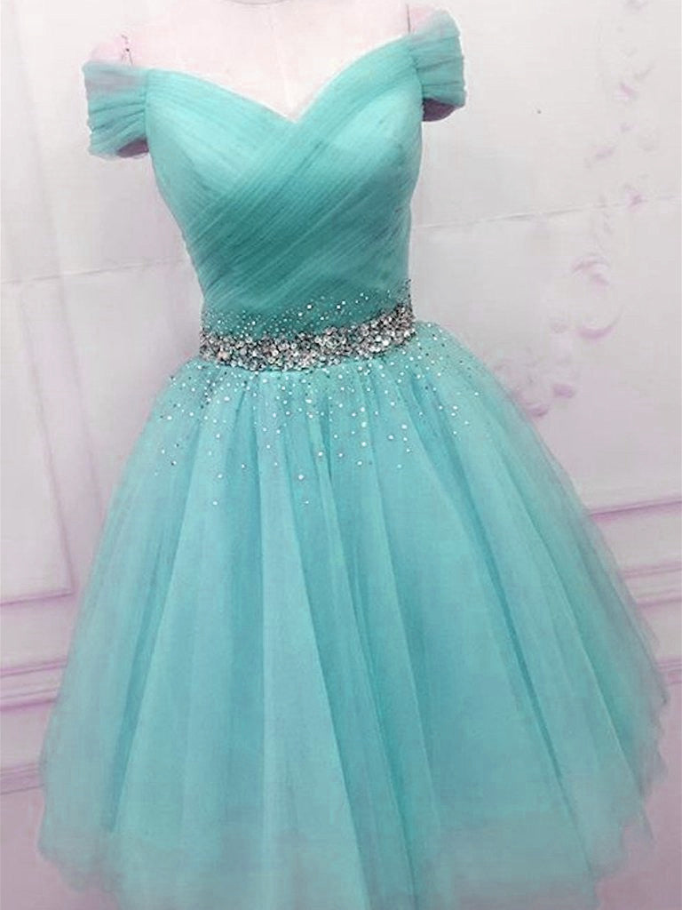 Off Shoulder Blue Tulle Corset Prom Dresses, Cute Blue Corset Homecoming Dresses outfit, Formals Dresses Long