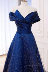 Off the Shoulder Blue Long Corset Prom Dresses, Off Shoulder Long Corset Formal Evening Dresses outfit, Ethereal Dress