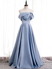 Off the Shoulder Blue Satin Long Corset Prom Dresses, Off Shoulder Blue Corset Formal Evening Dresses outfit, Formal Dress Shop Near Me