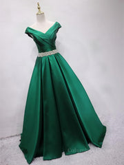 Off the Shoulder Green Long Corset Prom Dress with Corset Back, Off Shoulder Long Green Corset Formal Evening Dresses outfit, Party Dress Dress Up