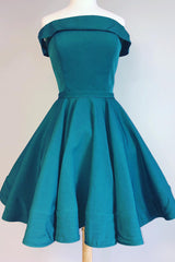 Off the Shoulder Teal Short Corset Homecoming Dress outfit, Prom Dress Unique