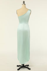One Shoulder Mint Green Wrap Corset Bridesmaid Dress outfit, Bridesmaid Dresses On Sale