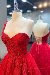 One Shoulder Red Lace Corset Prom Dresses, One Shoulder Red Lace Corset Formal Evening Dresses outfit, Formal Dress For Wedding Guests