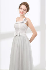 One Shoulder Soft Gray Floor Length Corset Prom Dresses outfit, Long Dress Outfit
