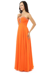 Orange Chiffon Cut Out Sweetheart With Pleats Corset Bridesmaid Dresses outfit, Party Dresses Near Me