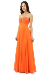 Orange Chiffon Cut Out Sweetheart With Pleats Corset Bridesmaid Dresses outfit, Party Dresses Sales