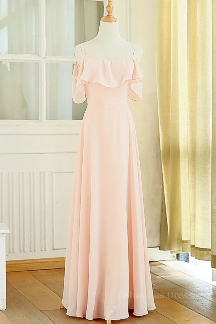 Peach Chiffon Long Mismatched Corset Bridesmaid Dresses outfit, Prom Dress Sales