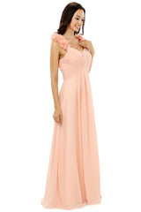 Pink Chiffon Halter Backless With Pleats Corset Bridesmaid Dresses outfit, Party Dress Hair Style