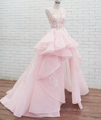 PinK lace tulle long Corset Prom dress, pink tulle evening dress outfit, Casual Gown