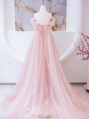 Pink Long Corset Prom dress, Pink A line Corset Formal Graduation Dresses outfit, Party Dresses Online Shop