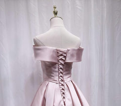 Pink Off Shoulder Corset Bridesmaid Dress, Lovely Party Dress Outfits, Prom Dresses For Sale