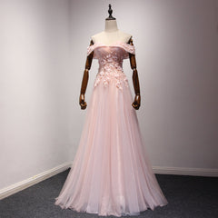 Pink Off Shoulder Handmade Corset Formal Dresses , Long Corset Prom Dresses outfit, Prom Dress Backless
