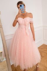 Pink Off Shoulder Hearts Corset Prom Dress outfits, Pink Off Shoulder Hearts Prom Dress