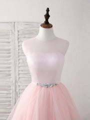 Pink Round Neck Tulle Pink Short Corset Prom Dress Pink Corset Homecoming Dress outfit, Party Dress Shopping