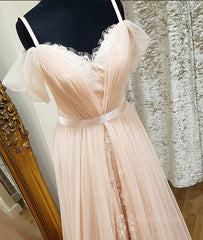 Pink sweetheart neck tulle long Corset Prom dress, pink evening dress outfit, Evening Dresses Green