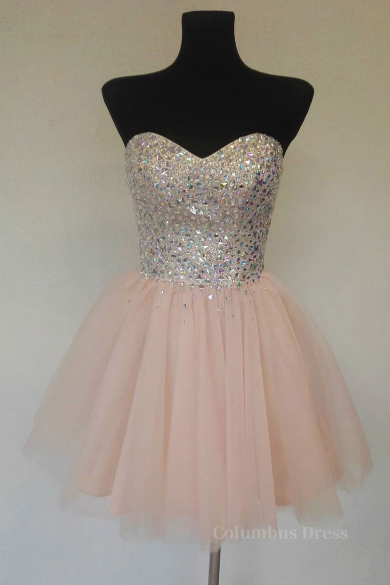 Pink sweetheart tulle short Corset Prom dress, Corset Homecoming dress outfit, Homecoming Dress Shops Near Me