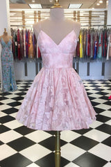 Pink v neck lace short Corset Prom dress, pink lace Corset Homecoming dress outfit, Homecoming Dresses 2019