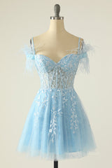 Princess Lavender Lace Short A-line Corset Homecoming Dress outfit, Party Dress On Sale