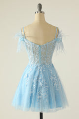 Princess Lavender Lace Short A-line Corset Homecoming Dress outfit, Party Dresses Formal