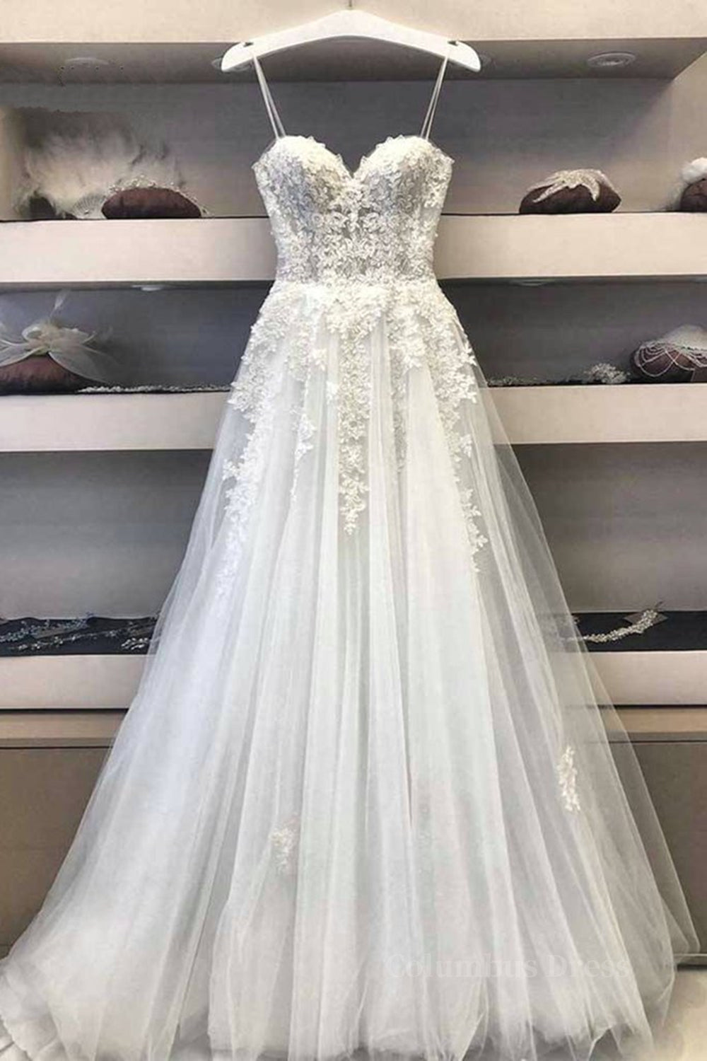 Princess Sweetheart Neck White Lace Corset Prom Corset Wedding Dresses, Ivory Lace Corset Formal Dresses, White Evening Dresses outfit, Wedding Dress Under 500