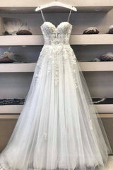 Princess Sweetheart Neck White Lace Corset Prom Corset Wedding Dresses, Ivory Lace Corset Formal Dresses, White Evening Dresses outfit, Wedding Dress Under 500