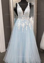 Princess V Neck Long/Floor-Length Tulle Corset Prom Dress With Appliqued Lace outfit, Bridesmaid Dress Colorful