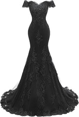 Black Corset Prom Dresses, Off The Shoulder Long Evening Dresses Pageant Gown outfits, Black Prom Dresses