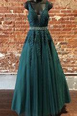 Deep Green Corset Prom Dresses, Tulle Lace V Neck Long Corset Prom Dress Corset Formal Dress outfit, Deep Green Prom Dresses