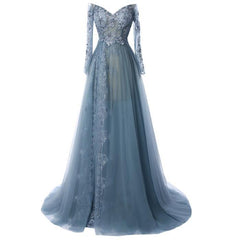 A-Line/Princess Tulle Long Sleeves Sweetheart 2024 Corset Prom Dresses outfit, Bridesmaid Dresses Color Palette