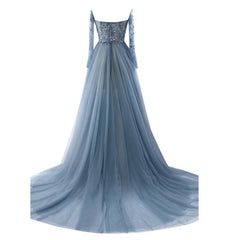 A-Line/Princess Tulle Long Sleeves Sweetheart 2024 Corset Prom Dresses outfit, Bridesmaid