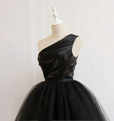Black One Shoulder Short Black Tulle Corset Homecoming Dresses outfit, Formal Dresses Australia