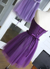 Lovely Dark Purple Tulle 2024 Short Corset Homecoming Dresses outfit, Party Dresses Designer