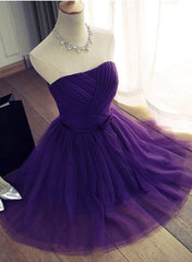 Lovely Dark Purple Tulle 2024 Short Corset Homecoming Dresses outfit, Party Dress Designer