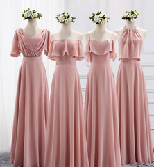 simple chiffon long Corset Bridesmaid Dresses outfit, Formal Dresses Long Elegant Evening Gowns