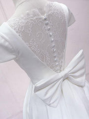 White V Neck Satin Lace Short Corset Prom Dress, White Corset Homecoming Dress outfit, Bridesmaid Dress Dark