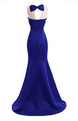 sparkly crystal Corset Prom dresses mermaid backless sleeveless long royal blue Corset Prom dresses outfit, Party Dress Dress Code