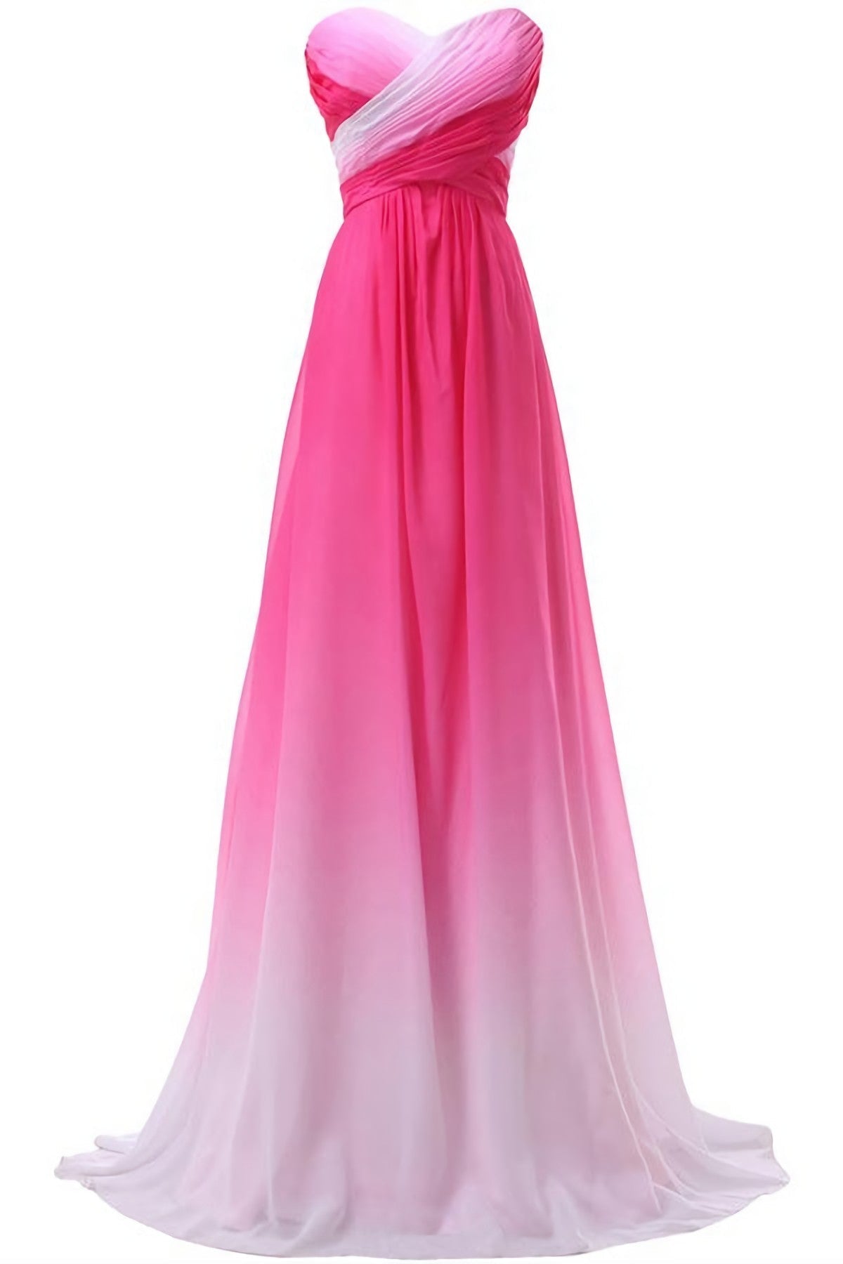 Pretty Pink Sweetheart Long Gradient Chiffon Elegant Corset Prom Dresses outfit, Prom Dress Websites