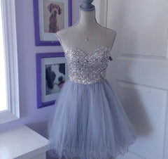 Sweeetheart Tulle Beaded Short Sweet 16 Corset Homecoming Dresses outfit, Summer Wedding Guest Dress