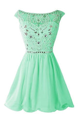 Green Chiffon Handmade Girly For Teens Corset Homecoming Dresses outfit, Prom Dress Shops