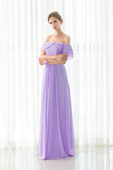 Purple Chiffon Off The Shoulder Long Corset Bridesmaid Dresses outfit, Party Dress Ideas For Winter