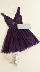 Purple Corset Homecoming dress outfit, Prom Dresses Light Blue