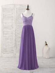 Purple Lace Chiffon Long Corset Prom Dress Purple Corset Bridesmaid Dress outfit, Bridesmaid Dress Modest