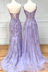 Purple Lace Long Corset Prom Dress, Lovely Purple Sweetheart Neckline Evening Dress outfit, Prom Dresses Fitting