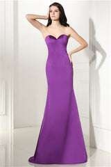 Purple Mermaid Satin Sweetheart Backless Corset Prom Dresses outfit, Elegant Dress Classy