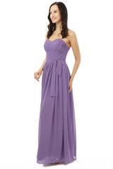 Purple Sleeveless Chiffon Long With Lace Up Corset Bridesmaid Dresses outfit, Party Dresses Classy Elegant